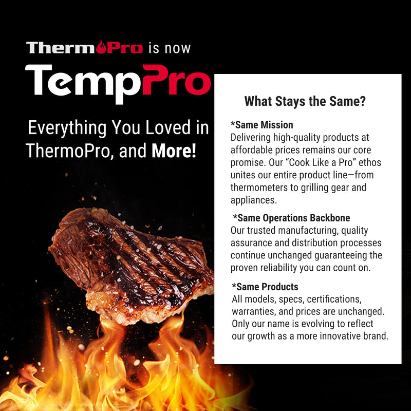 TempPro TP17 Dual Probe Digital Cooking Meat Thermometer Large LCD Backlight Food Grill Thermometer with Timer Mode for Smoker Kitchen Oven BBQ, Silver (Previously ThermoPro) 2-probes