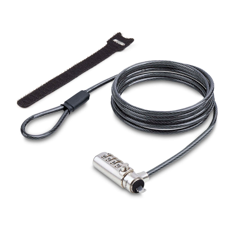 StarTech.com Slim Lock Nano Slot Compatible, 6.6ft (2m) Locking Cable, Desk Anti-Theft Security for Laptop/Notebook Computer Resettable Combination