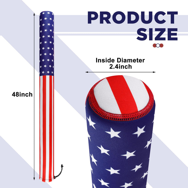 48" USA Boat Trailer Guide Pole Cover- Heavy Duty Neoprene Boat Trailer Capped Guide Protective Cover- 4th of July American Flag Marine Trailer Guide Poles Cover for Sailboat Trailer (Set of 2) 48 Inch