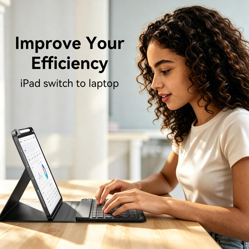 for iPad Pro M5/M4 11" Keyboard Case with Wireless Magnetic Keyboard | Folder Style Cover Three Adjustable Angles with Pen Slot and Honeycomb Heat Dissipation for iPad Pro (M5/M4,2025/2024),Black