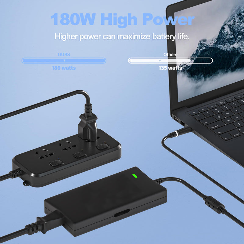180W Power Cord for Dell Dock WD19 WD19S WD19TB WD19TBS WD19DCS WD22TB4 | for WD15 SD25 WD25 D6000 D6000S TB15 TB16 Business Thunderbolt/Universal Docking Station TB18DC K16A K16A001 K17A001 SD25TB4