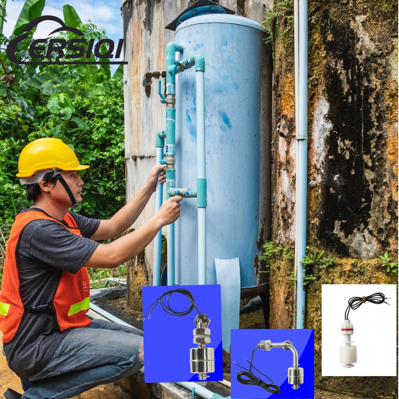 ONLYWON Water Level Sensor & Float Switch for Boat Bilge Pump & Oil Level Sensor & Liquid Level Sensor, High Temperature Resistance 150C & 304 Stainless Steel Vertical Float Switch (Always Open) Vertical liquid level float detection switch
