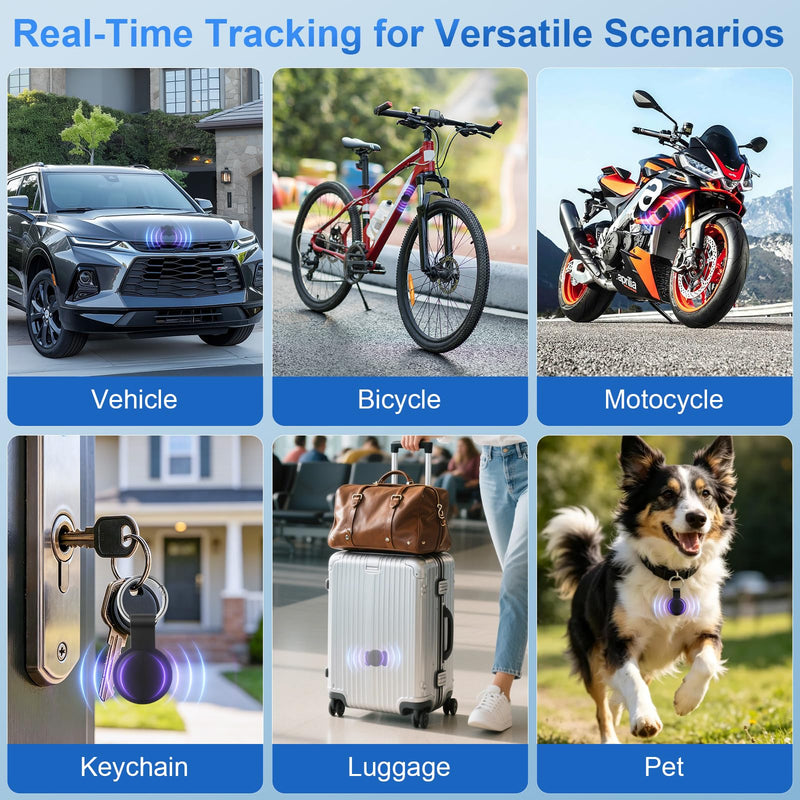 Undetectable GPS Tracker for Vehicles, Real-Time Tracking, No Monthly Fee | No Sim Card, Reliable Performance, Works With IOS & Android, Mini Hidden Magnetic Tracking For Elder, Luggage, Pet, Keychains Black