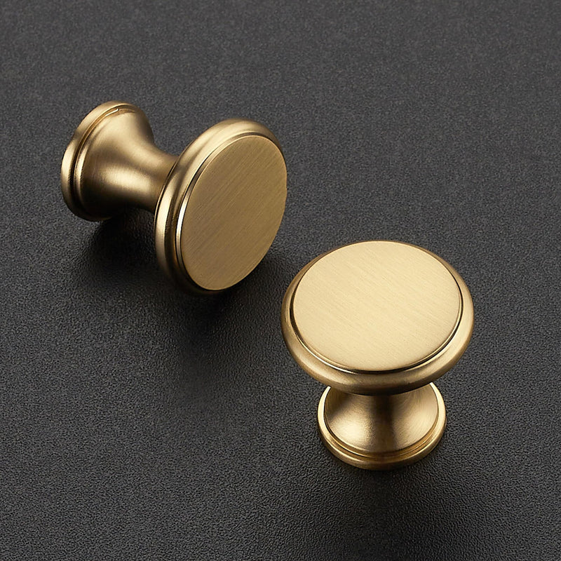 Ravinte 10 Pack Champagne Bronze Kitchen Cabinet Knobs, Solid Bronze Pulls Zinc Handles Simple Drawer Cabinet Hardware for Cupboard Drawer Knobs