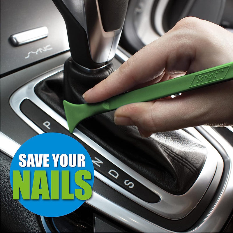 Scrigit Scraper Wide Blade No-Scratch Plastic Scraper Tool, 6 Pack - The Handy Multi-Use Scraping Tool for Removing Food, Labels, Stickers, Paint, Grease -Easy to Hold, Reaches Tight Spaces & Crevices