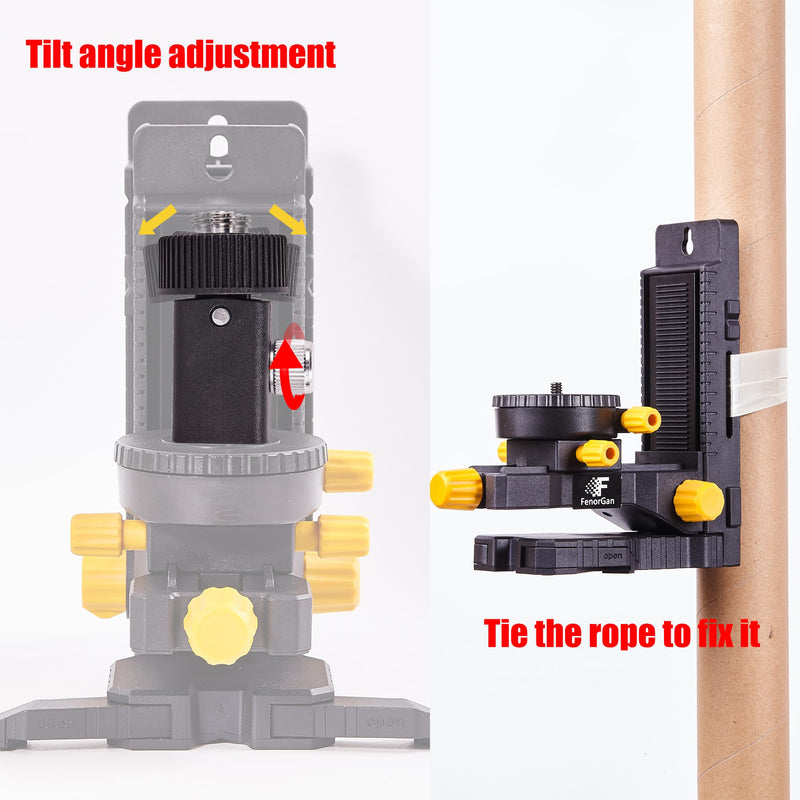 laser level accessory kit 360 ° base, upgraded base stability bracket, with 5/8-inch threaded interface, multifunctional magnetic rotating base with tilt angle adjustment and adjustable clamp
