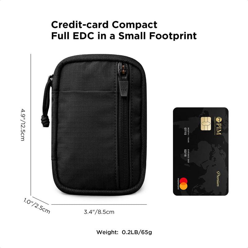 ALPAKA HUB Pouch V2 EDC Organizer for Cables, Cards, Coins, RFID Blocking Small Tool Bag for Everyday Carry and Travel Black