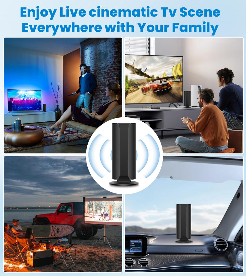 2026 TV Antenna for Smart TV, 5000+ Miles Range Strongest Digital HD TV Antenna Indoor Ourdoor with Amplifier Signal Booster, Waterproof Design,8K 4K 1080p Support 360°,33.8FT Cable 33.8FT