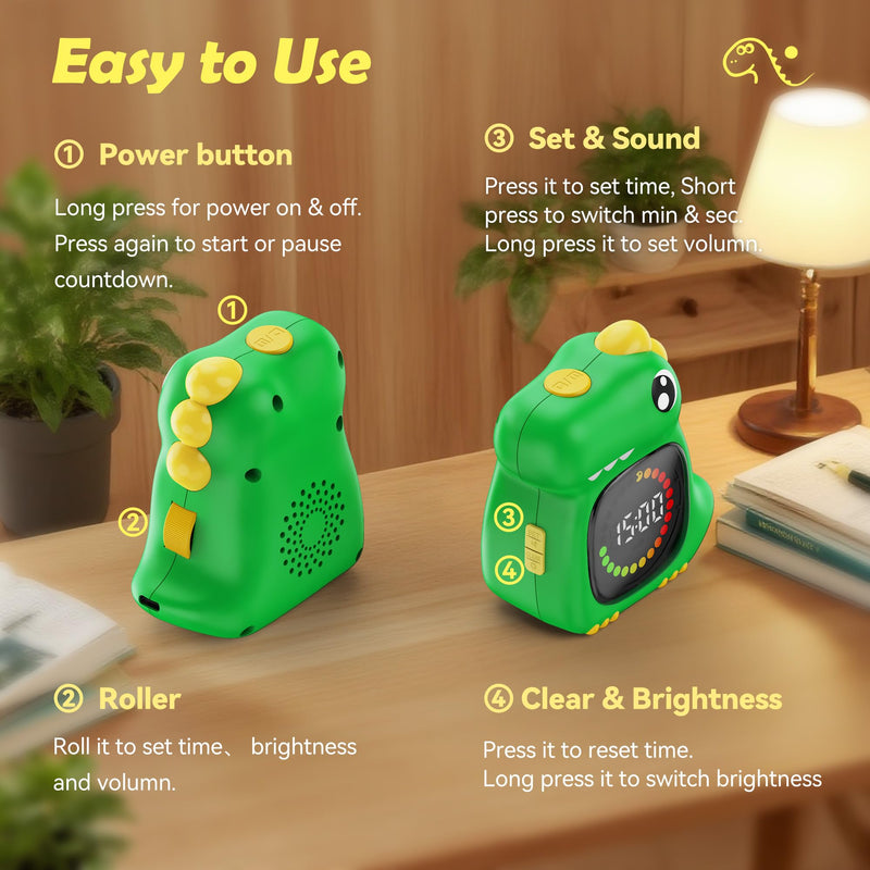 Visual Timer for Kids 99 Minute Digital Cute Kids Visual Timer Classroom Timer for Home School Study Teaching Time Management Countdown Timer Green