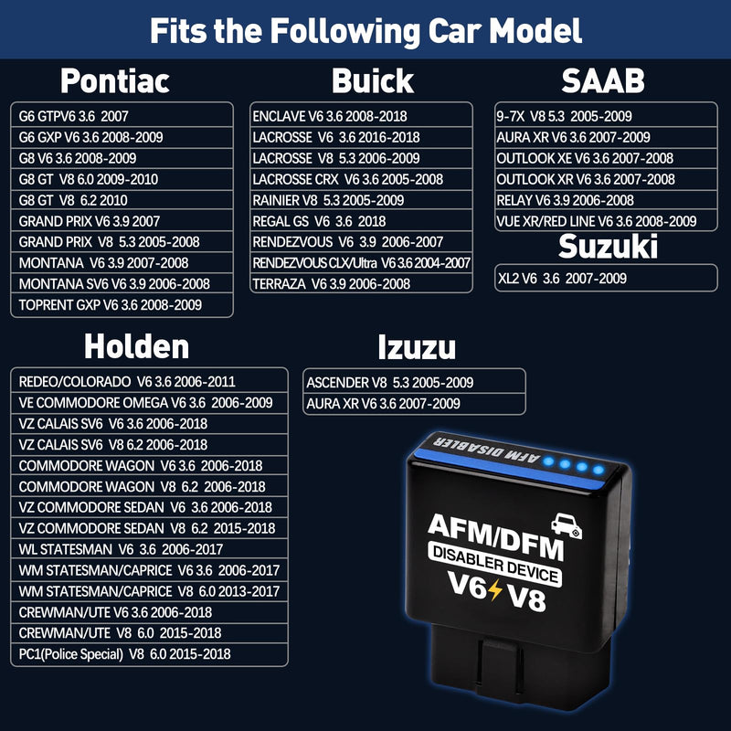 AFM/DFM Disabler Active Fuel Management Disable Device Compatible with V6 V8 GM Motor Chevy Suburban Silverado Tahoe Sierra Yukon XL 5.3 RA003 AFM Disabler Black