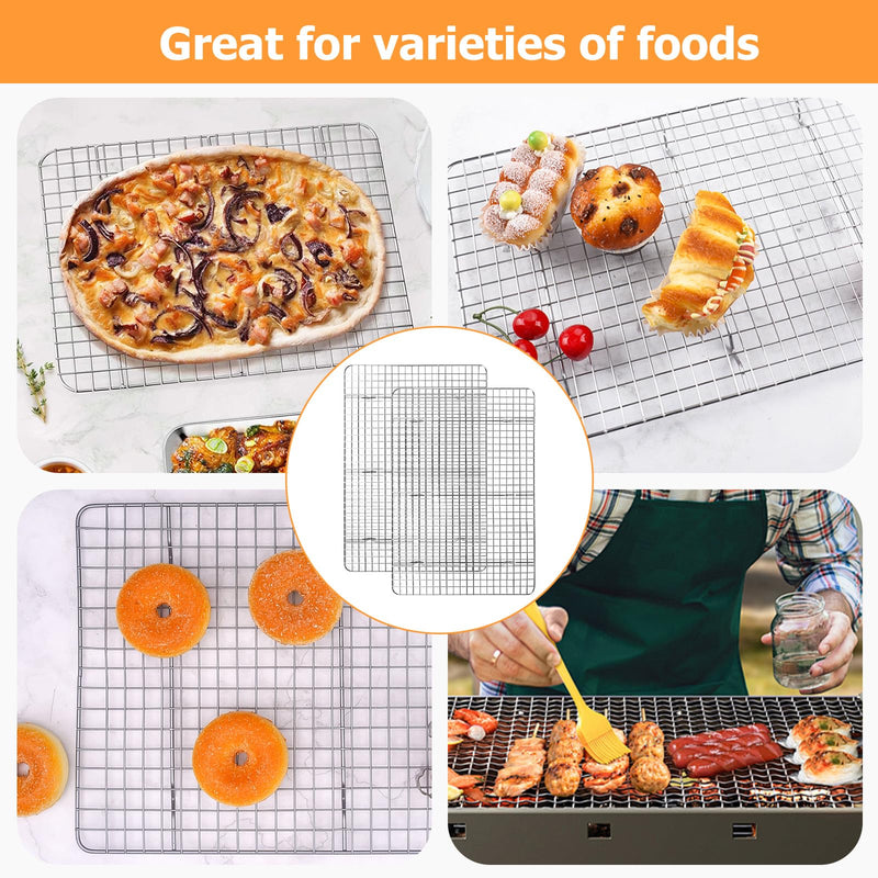 2-Pack Cooling Rack - 11.5"x16.5" Stainless Steel Baking Racks, Oven/Dishwasher Safe - Perfect for Cookies, Roasting, Grilling - Fits Half Sheet & Jelly Roll Pans