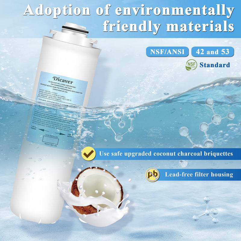51300C Water Filter, Replacement for Elkay 51300C EWF3000 Filters By NSF/ANSI 42 Certified, Compatible with Ezh2o Filter Replacement Bottle Stations, High Capacity Filter 3000 Gallon (No Chip) Pack of 1 11-3/5 in