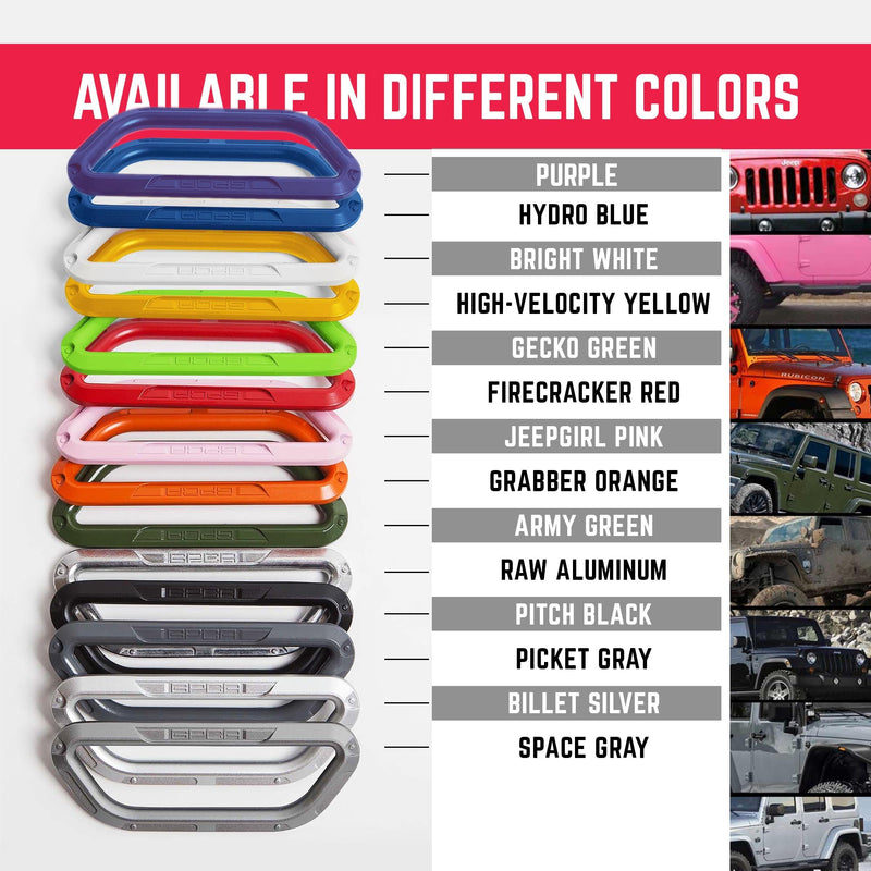 GPCA GP Grip Air Grab Handles Designed for 2024+ Jeep Wrangler JL 4xe w/Airbag Compatible - Aero-Grade Aluminum, Patented Foldable Design, Easy Installation Firecracker Red 2 Pack for Jeep Wrangler & Gladiator 2024+