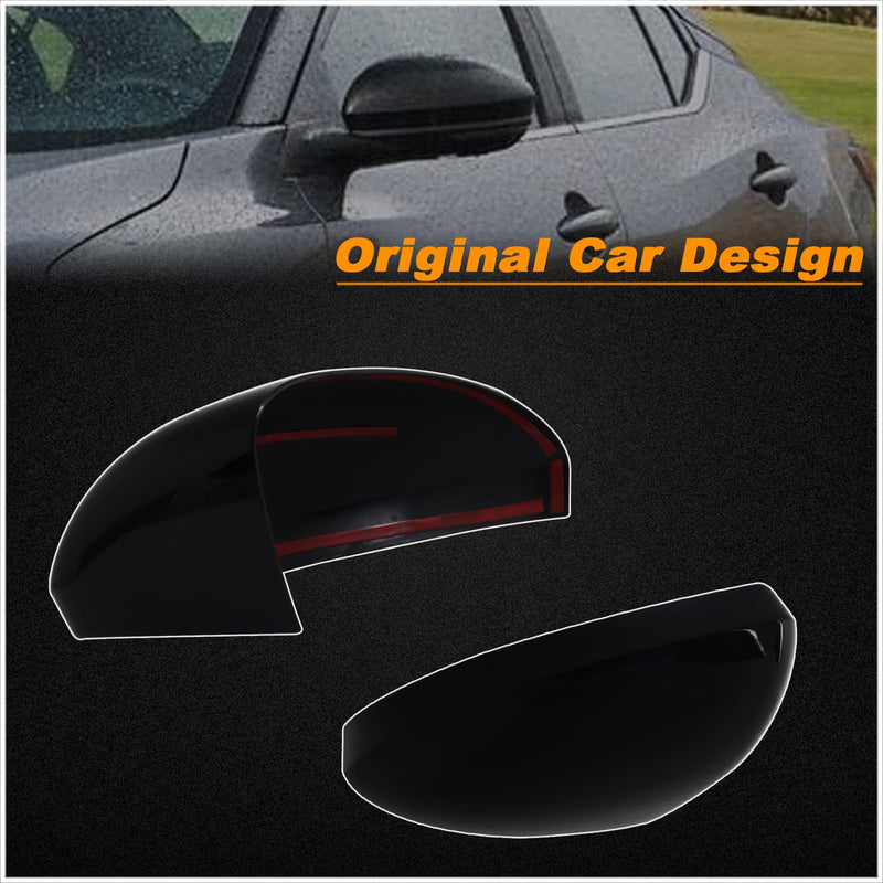 Black Rear View Side Mirror Cover Cap Trim Compatible with Nissan Sentra 2020 2021 2022 2023 Fit for Nissan Altima 2019-2023 Exterior Accessories (Black Rearview Mirror Cover) Black Rearview Mirror Cover