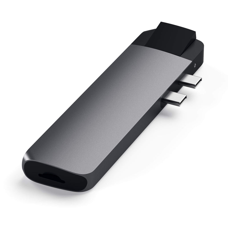 Satechi Type-C Pro Hub Adapter with Ethernet - 4K HDMI, USB-C PD, Gigabit Ethernet, USB 3.0, Micro SD Card Slot - for M2/ M1 MacBook Pro/Air (Space Gray) Space Gray