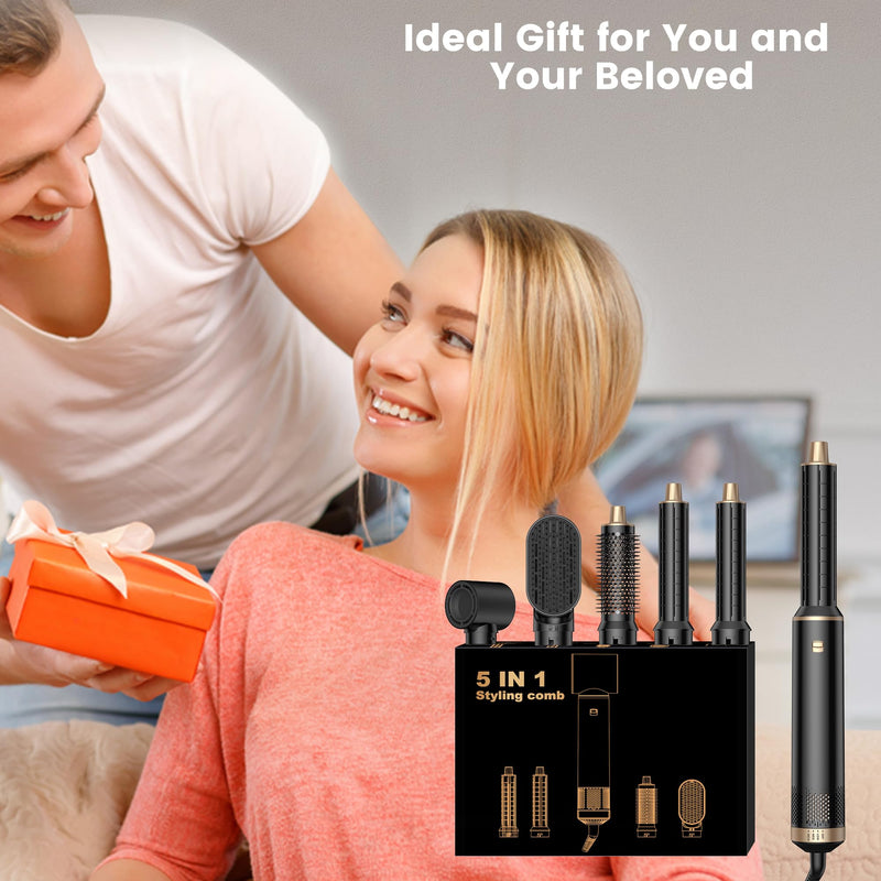 5 in 1 Hair Styler Airbrush 5 in 1 Multi Styler, Air Styler 5 in 1 with Curl Straighten, Volumise, Smooth and Drying for Styling, Air Brush 5 in 1 for All Hair Type/Length