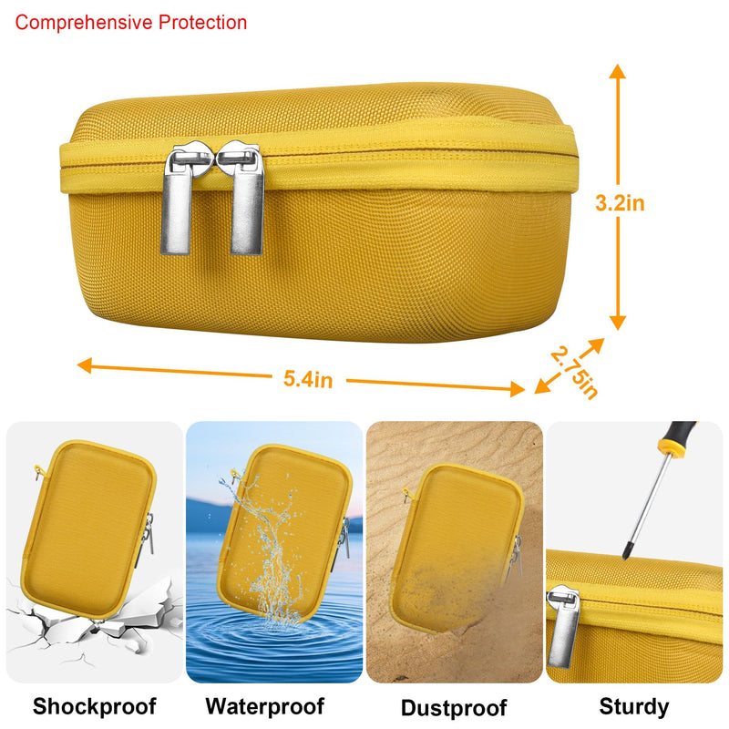 Elonbo Carrying Case for Makeid Label Maker Machine, Makeid L1 Portable Bluetooth Label Printer Handheld Label Printer Storage Holder Bag, Extra Mesh Pocket Fits Label Paper Cable, Yellow