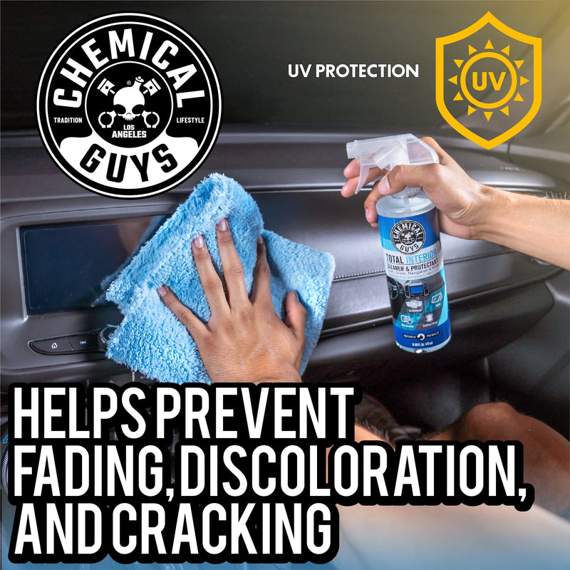 Chemical Guys Total Interior Cleaner & Protectant, Cleans & Protects Leather, Vinyl, Plastic, Rubber & Glass Streak-Free Finish for Cars, Trucks, SUVs, RVs & More - 16 oz 16 Fl Oz (Pack of 1) Fresh