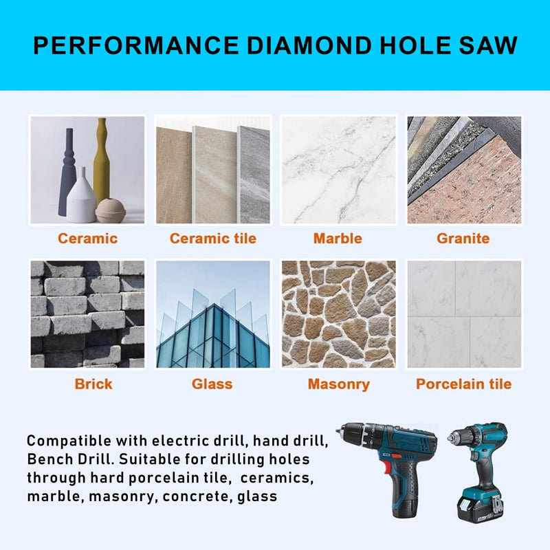 TurstAid Diamond Hole Saw 3-15/16 Inch with Pilot Guide Drill Bit - Performance Diamond Tile Hole Saw for Porcelain, Glass, Marble, Ceramic