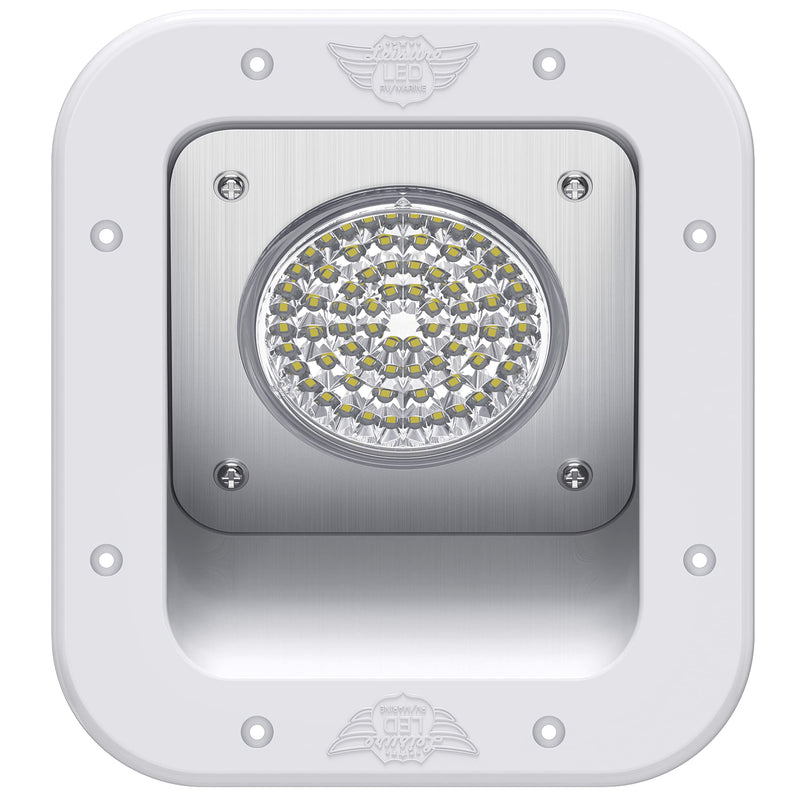 Leisure LED RV Exterior Flood Porch Utility Light - White 12v 1100 Lumen Lighting Fixture Replacement Lighting for Weekend Warrior RVs, Trailers, Campers, 5th Wheels (White)