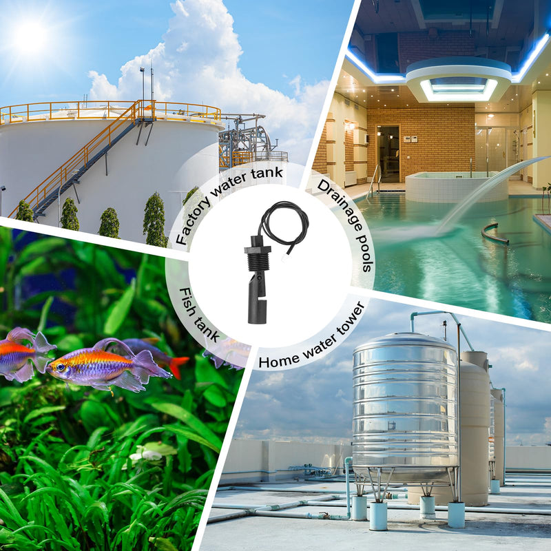 MECCANIXITY 2 Pack PP Float Switch 1/2NPT Plastic Liquid Level Sensor, Fish Tank Water Float Controller Sensor Switch with 84cm Rod for Smart Toilet Solar Tank Pool Pump Liquid Control