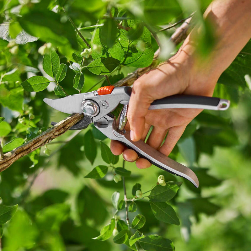 (8702) Aluminium Secateurs: Premium Bypass Pruner for Thicker Twigs and Branches, Robust Aluminium Handles, Replaceable Blade, Max. Cutting Diameter 1"