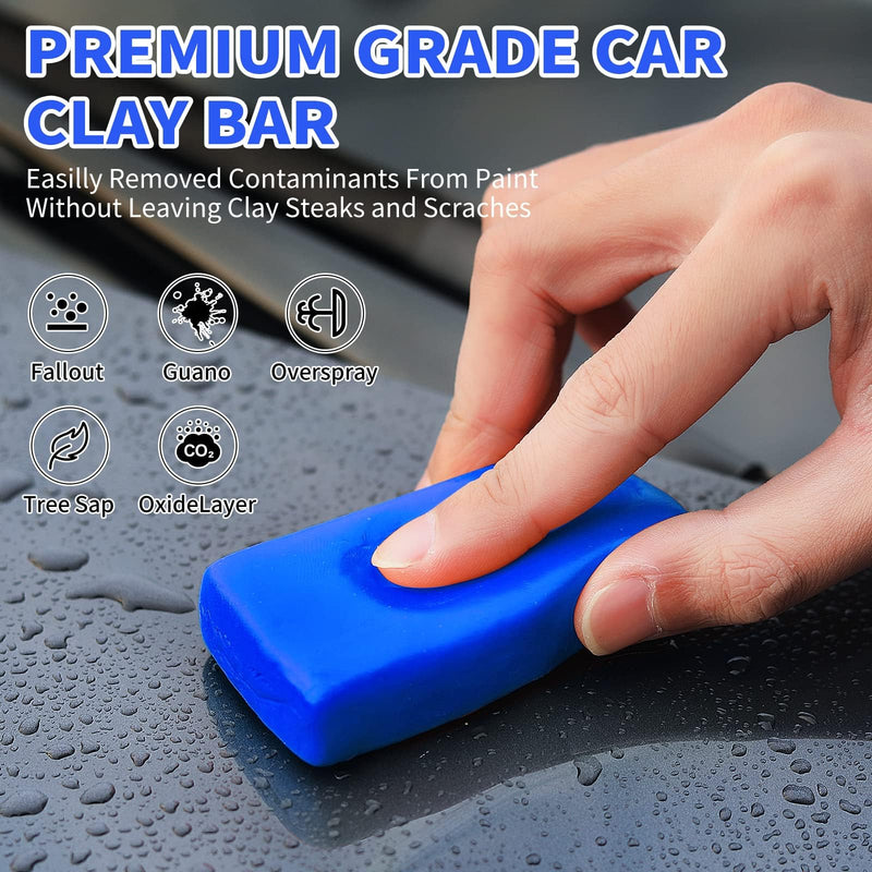  [AUSTRALIA] - 10 Pack Clay Bars Auto Detailing Premium Grade Magic Clay Bar Kit Car Detailing Kit with Washing and Adsorption Capacity for Car Detailing Car Wash Clean 10x50g Blue-50g