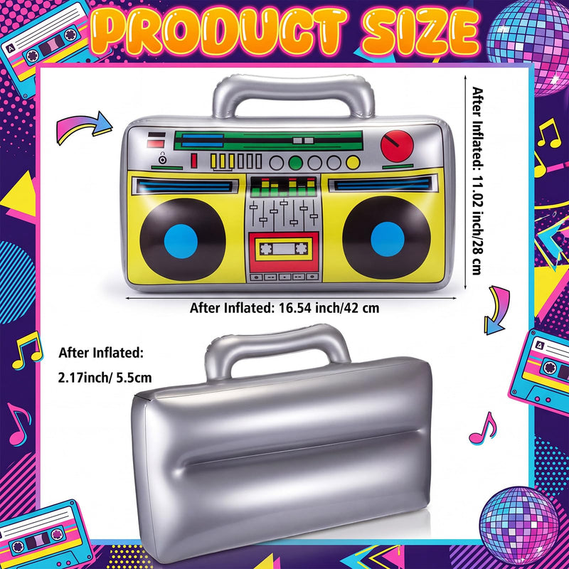 meekoo 10 Pcs Inflatable Boombox Party Decorations, Radio Props Disco | 16.5 Inch 80s 90s Hip Hop Theme Props, Retro Radio Costume Accessories, Rapper Supplies for Photography Backdrop Decor