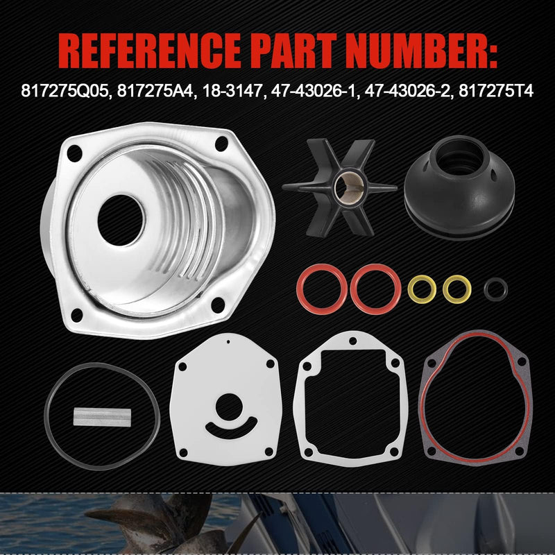 Water Pump Repair Kit Compatible with 1991-2021 Mercury MerCruiser Alpha 1 Gen 2 Drives, Water Pump Impeller Repair Replace 817275A4 817275Q05 18-3147 47-43026-1, 47-43026-2