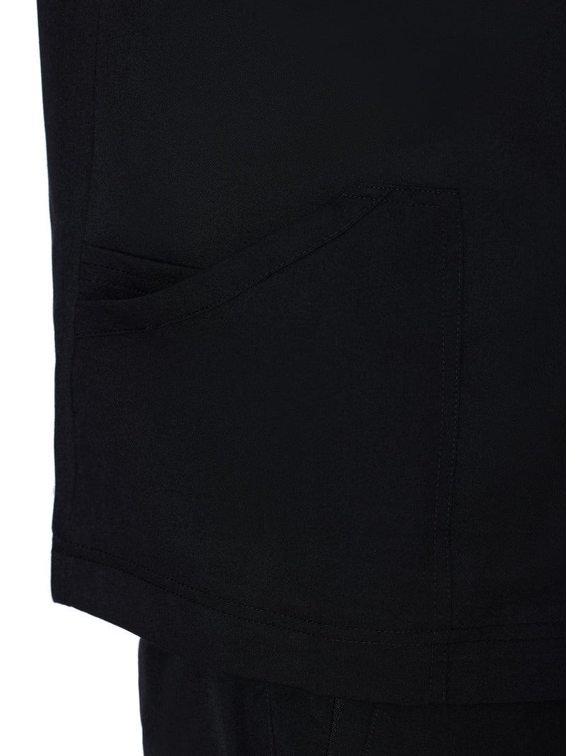 COZYFIT Scrub Jacket Men, Zip Front Men's Medical Scrub Jacket with 5 Pockets, Soft Stretch Fabric Large Black