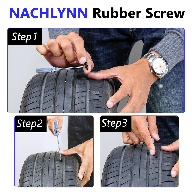 NACHLYNN 50 Pcs Tire Repair Nails Self-Tapping Screw Rubber Screw Tool Self-Service Tire Repair NAI for Car Motorcycle Truck