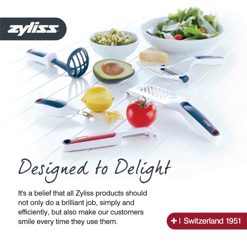 Zyliss Stainless Steel Potato Masher - Food Smasher for Potatoes, Avocados & More - Home Kitchen Essentials & Accessories - Manual Potato Masher Tool - Dishwasher-Safe Vegetable Masher - Grey New Grey