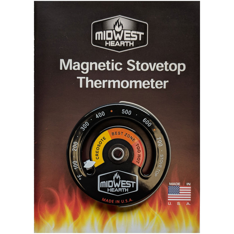 Midwest Hearth Wood Stove Thermometer - Magnetic Stove Top Meter (Made in USA)