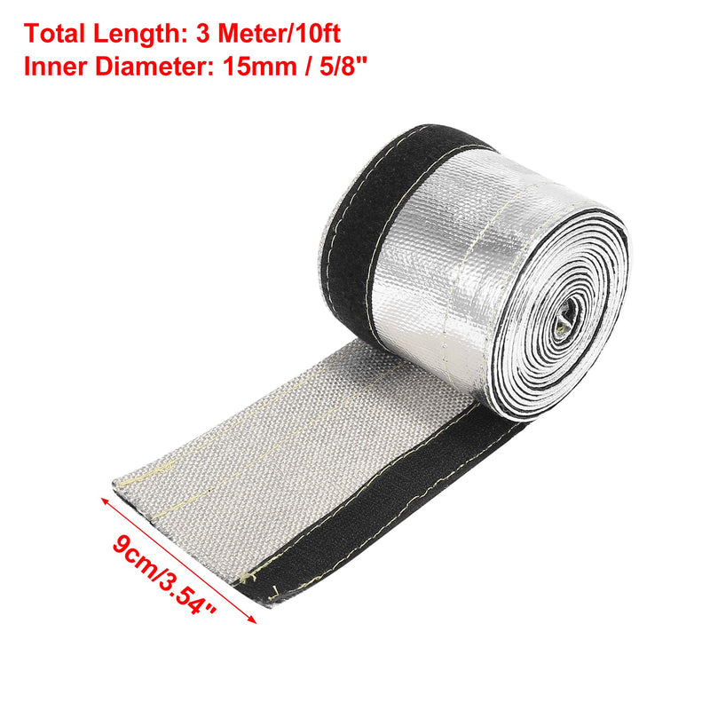 X AUTOHAUX Car Heat Shroud 5/8" ID 10ft Aluminized Sleeving Insulated Shield Sleeve Heat Wire Shield Sleeve for 5/8" OD Fuel Lines Heat Protection