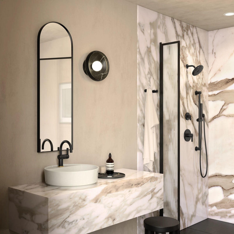 Moen Matte Black Premium Standard Shower Arm with Matching Flange Included, S122BL