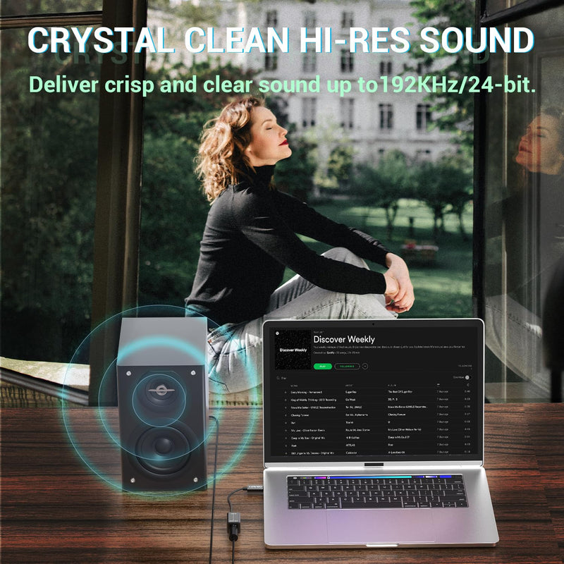  [AUSTRALIA] - Cubilux USB C to SPDIF Transmitter, Unidirectional Type C to Optical Audio Output Adapter with 192KHz/24bit DAC for MacBook Pro/Air, Laptop, Computer