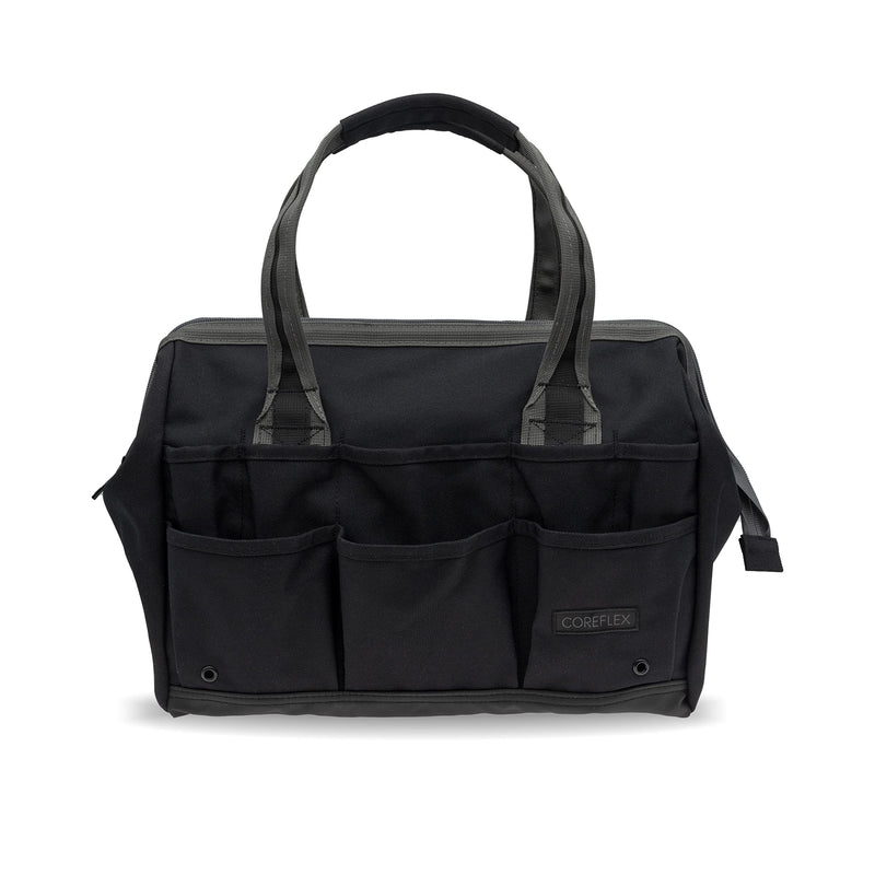 Coreflex 14 inch Wide-Mouth Tool Bag, Gear Bag, Multiple Purpose - for Plumbers, Electricians, Handymen also good for daily use, office use and camping. (Black) Black