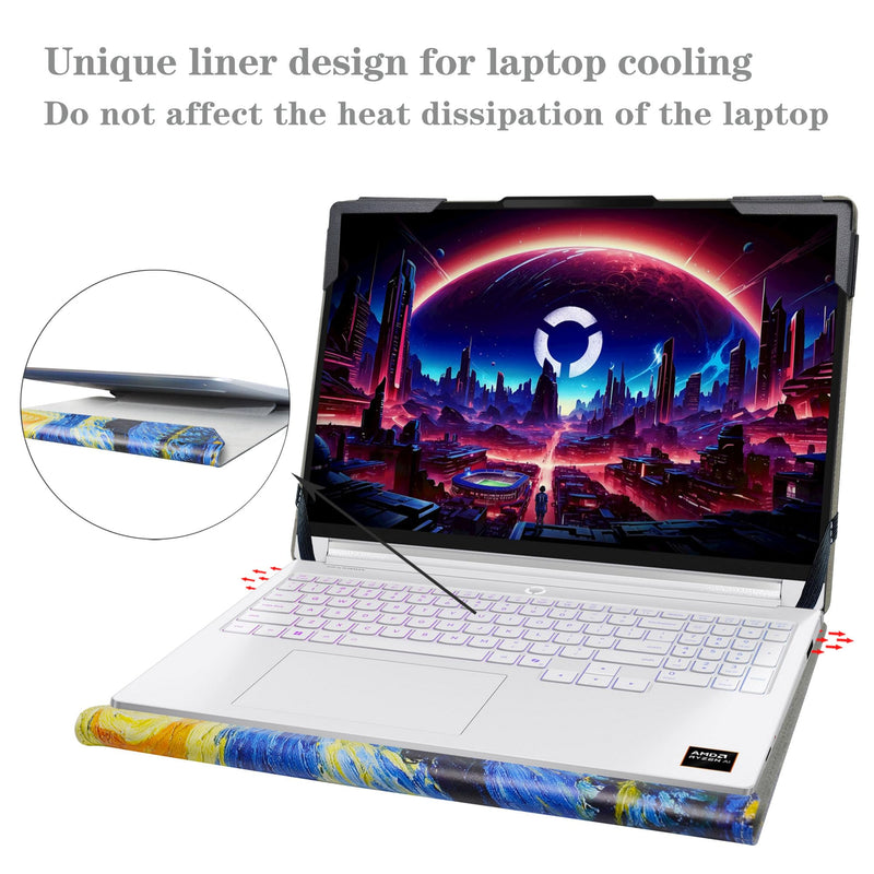 Protective Case for Lenovo Yoga 7i 2-in-1 16 Gen 11 Aura Edition/7a 2-in-1 16 Gen 11/7i 2-in-1 16 Gen 10/Pro 9i Gen 10 Aura Edition/Legion 7a 16 Gen 11,Starry Starry Night