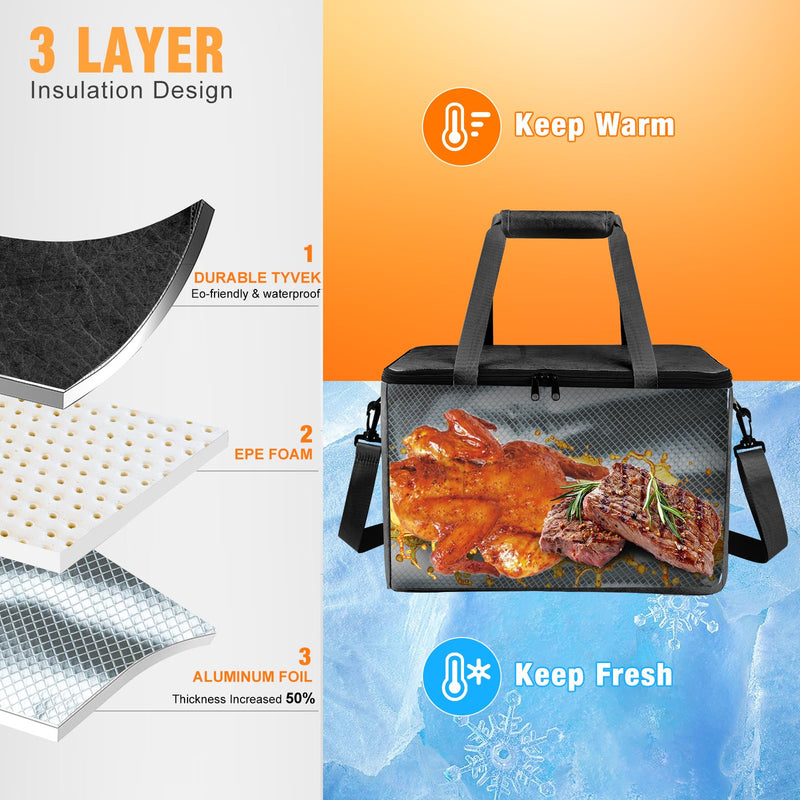 BBQ Blanket for Resting Meat,Reusable BBQ Resting Bag for Meat,Meat Brisket Resting Bag,Meat Blanket for Resting Large Barbecue Resting Blanket For Outdoor Smoker and Grilling Black