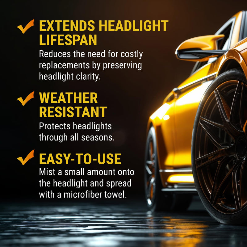 McKee's 37 - Headlight Protectant Spray | Headlight Sealant UV Protection for Headlights, Vinyl Windows, and Windscreens (8oz)