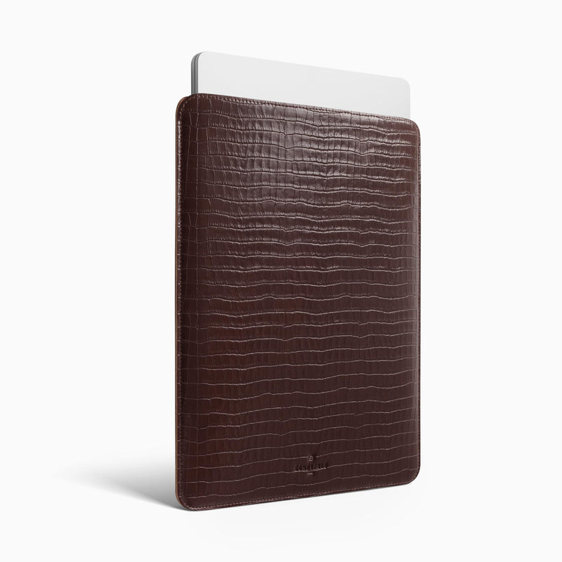 Comfyable 13 Inch Croc-Embossed Faux Leather Laptop Sleeve, Compatible with 13" MacBook Air M5 2026, MacBook Neo & MacBook Pro M2 2022, Slim Computer Case, Briarwood For 13" MacBook Pro & Air & Neo
