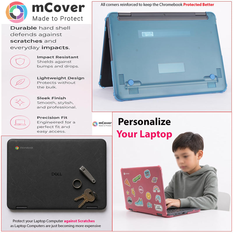mCover Case Compatible Only for 2026+ 11.6" Dell Chromebook CC11260 Clamshell (180 ° Hinge) Educational Laptop (NOT Fitting Any Other Dell Models) - Aqua
