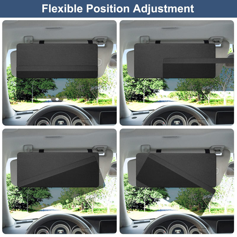 NAZZO Sun Visor Extender for Car, Sun Blocker with PC Sunshade Lens, Magnetic Mounting Adjustable Position, Protect from Glare, UV Rays, Snow Blindness for Safe Driving, Universal for Car, SUV (Black) Black