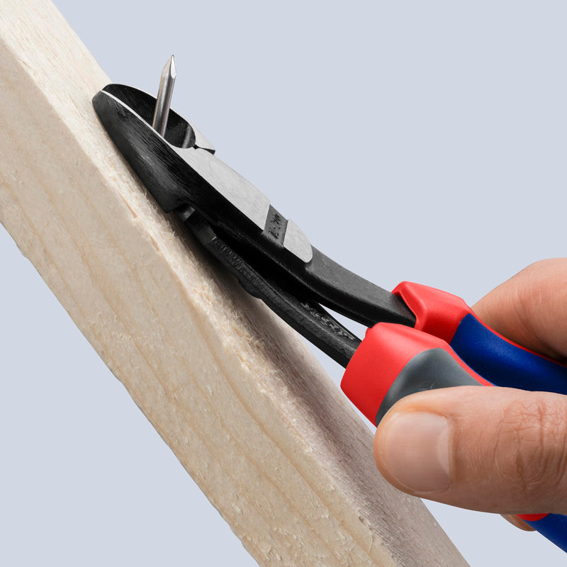 KNIPEX 74 22 200 Comfort Grip High Leverage Angled Diagonal Cutter, 8-Inch, Angled, Comfort Grip