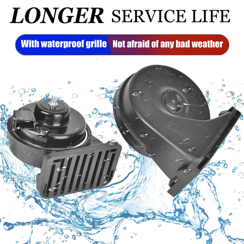 Loud Car Replacement Horn Kit for Toyota, 12V Waterproof Electric High/Low Tone Snail Horn with Upgraded Grille