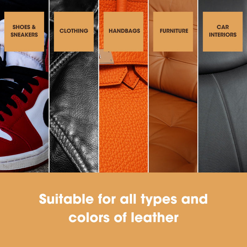 Furniture Clinic Leather Repair Paint | 2-in-1 Seal and Color | Use on Scratches, Tears, and Holes in Car Seats, Furniture | Quick and Easy Leather Repair Kit for Furniture (Black, 50ml / 1.7oz) Black