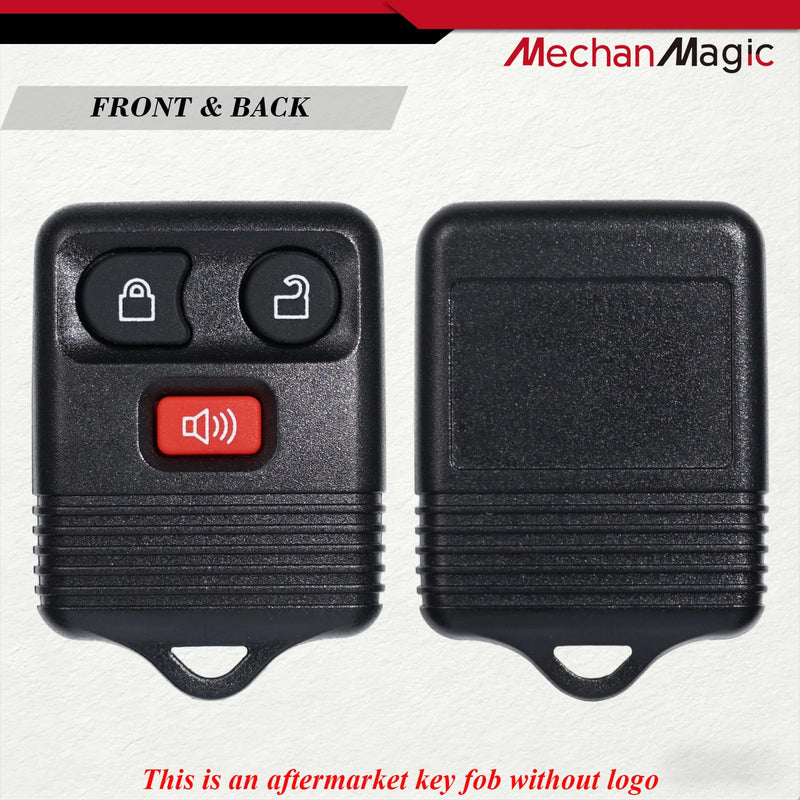 Key Fob Replacement Kit Fits for Ford F150 F250 F350 Explorer Expedition Excursion Ranger Lincoln 1998-2003 Remote with Uncut Transponder Ignition Key (H72-PT 4C Chip)