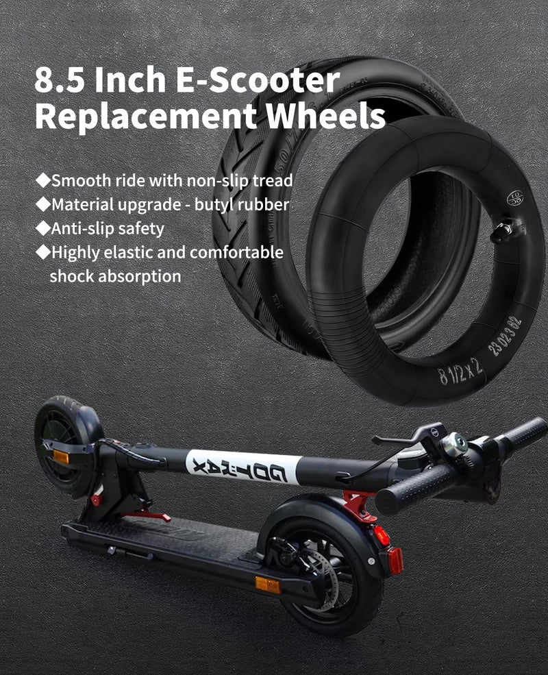8.5 Tire Tube 50/75-6.1 Scooter Tire Replacement for Gorax/Xiaomi Electric Scooter,8.5 Inner Tyre, Thickened 8.5x2 Front Rear Pneumatic Tire and Tubes（1 Set） 50/75-6.1 Tire&Tube Non-slip 1Set