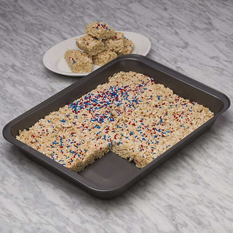 Ecolution Bakeins Lasagna and Roasting Pan – PFOA, BPA, and PTFE Free Non-Stick Coating – Heavy Duty Carbon Steel – Dishwasher Safe – Gray – 14.5” x 10.375” x 1.9375”