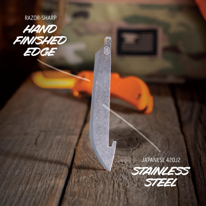 Outdoor Edge 3.5" RazorSafe Replacement Sharp-Point Knife Blades, 24 Piece Value Pack 3.5" Drop-Point